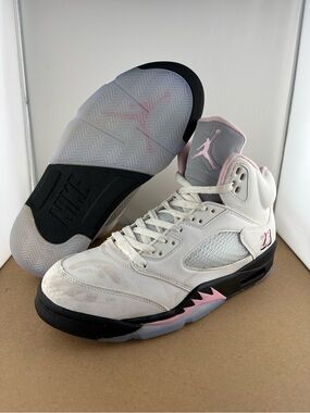Nike Air Jordan 5 Retro White Medium Soft Pink HQ7978-102 Size 10